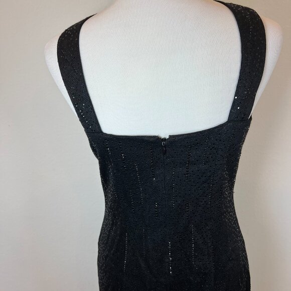 St. John Sequin Knit Cocktail Dress Evening Gown sz 4 Halter - Picture 6 of 8